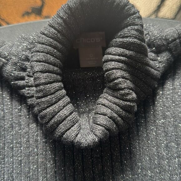 Chicos lurex sweater nwt size 0 graphite grey - Picture 2 of 5